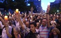 Protests against goverment in Poland Royalty Free Stock Photo